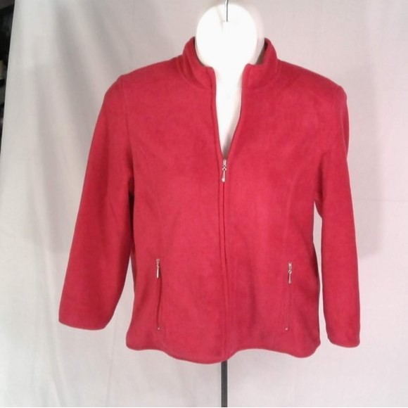 Red Fleece Zip Jacket - Picture 1 of 3